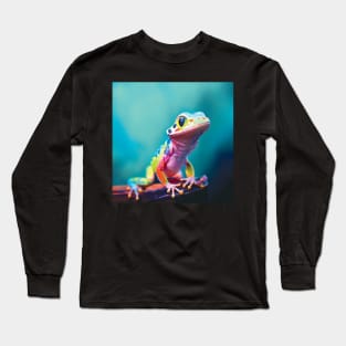 Colourful Gecko Art Long Sleeve T-Shirt